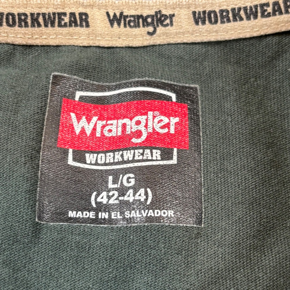 Wrangler Workwear Mens Large‎ Green Long Sleeve Pocket T-Shirt WW55270 Cotton - Picture 3 of 8